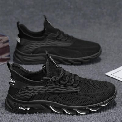 CYYTL Mesh Sneakers Casual Herenschoenen Ademend Outdoor Mode Hardlopen Tennis Luxe Platform Sport Wandelen Designer Loafers 44 black