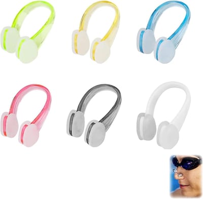 Neusklem zwemmen - Neusklem - 6 Stuks - Neusknijper - Antislip Neusklem - Zwem Neusklem - Universele neusklem - Transparante neusknijper - Kind Neusklem - Ergonomische pasvorm - Volwassen en Kinder Neusklem - Zwemmen & Beginners - meerkleurig