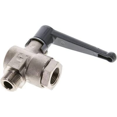 Buiten x binnendraad G/G 3/8 inch 2-Weg Haakse Kogelkraan Messing - BL2BN-MAN-MF-038
