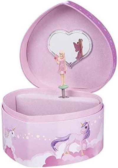Muziekdoos Eenhoorn - Doos met ballerina - Sieraden bewaren - Met draaiende ballerina - 145 x 135 x 86 cm