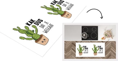Keukenloper - Loper keuken - Cactus - Afscheid collega - Quote - 120x60 cm - Keukenloper vinyl