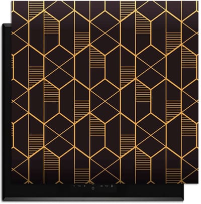 KitchenArt - Golden Prism – Inductie Beschermer - 59x52 cm - Kookplaat Beschermer - Luxe Afdekplaat Inductieplaat - Anti-slip & Oprolbaar - Beschermmat Inductiekookplaat
