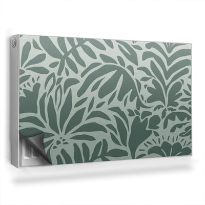 Wallfluent Magnetische Radiatorfolie - Radiator Mat Bescherming Tegen Krassen - 100x60 cm - Vormen Van Bladeren En Planten In Gedempte Groentinten - Radiatorfolie Tot 60°C - Groente Bloemen Decoratieve Radiator Magic