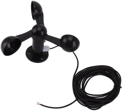Dailygoody - 3-kops Anemometer - Windmetingen - Eenvoudige installatie - Waterdichte kabel - Energiecentrales - Veel gebruikt - Geschikt voor buiten