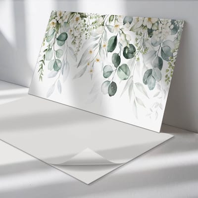 Wallfluent Vinyl Wandpaneel - Bloemenbladpatronen Zelfklevend Muurpaneel - 100 cm x 50 cm - Groente Vinyl Wandpaneel - 1 stuk - Rechthoekig Wandbekleding Vinyl - Bloemen en planten Wandpaneel - Vinyl Wandbekleding - Wandpaneel Keuken en Badkamer