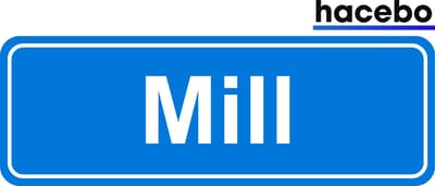 Hacebo - Plaatsnaam Sticker - 29x10 CM - Mill sticker - Verkeersborden sticker - grappige cadeaus - Mill