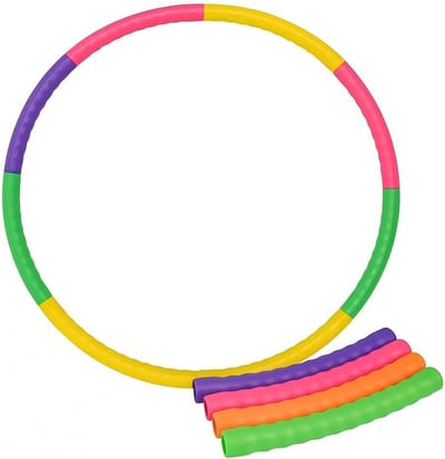 Verstelbare Hula Hoop voor Kinderen – 10-delige Sportset – Lichtgewicht 72 cm Training Hoepel voor Binnen en Buiten Gebruik