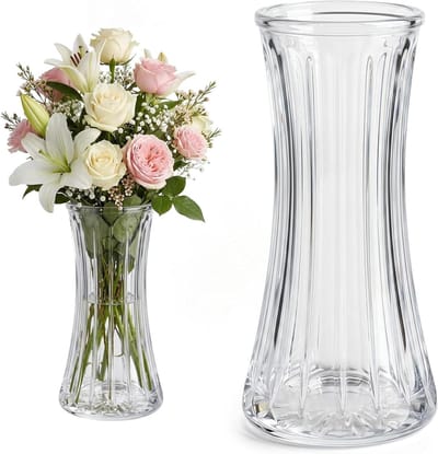 SnelShoppen - Glazen Vaas - Elegant Decoratief Element voor Huis en Tuin - Transparant en Modern Design - Perfect voor Bloemen en Feestelijke Gelegenh