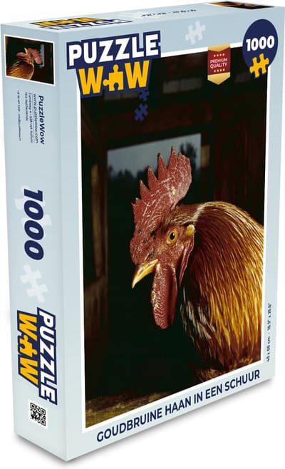 Puzzel Goudbruine haan in een schuur - Legpuzzel - Puzzel 1000 stukjes volwassenen