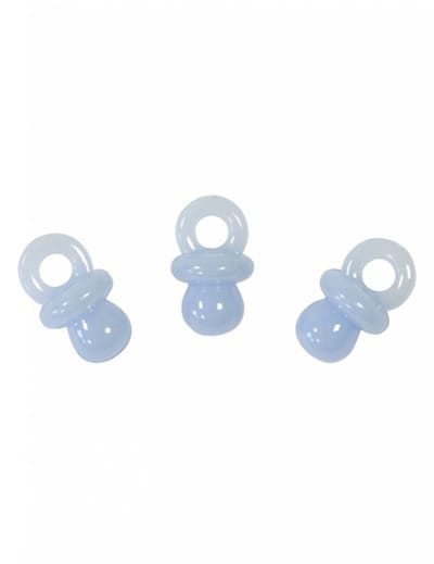 HOBI - 10 tafeldecoraties speenmotief blauw 2 cm voor doopfeest