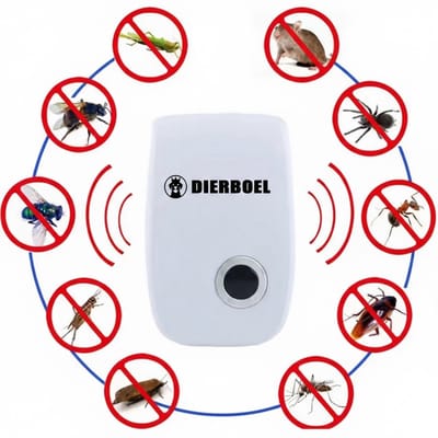 Dierboel - 4-Pack Ultrasone Ongedierte Verjager - Muizenverjager - Geen Chemicaliën of Gif - Ook Voor Geaarde Stopcontacten