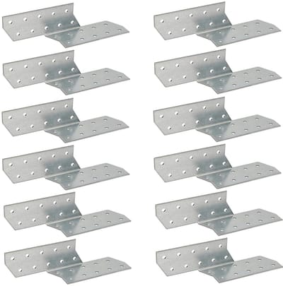 Spanankers Set - Houten Connectoren - Constructie Versterken - Verzinkt Staal - 170 x 40 mm - Zilver