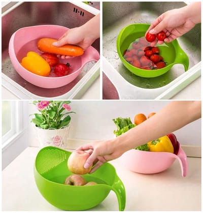 Flexigood - Ontwerp Vergiet Zeef Rijst Waskom Rijstwasser Zeef Groente Fruit Pasta Afdruiprek