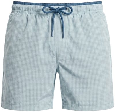 Seersucker Zwemshort Lavos - Lichtblauw / Blauw - Maat 3XL - Zwemshort Heren Lichtblauw - Swimwearclub