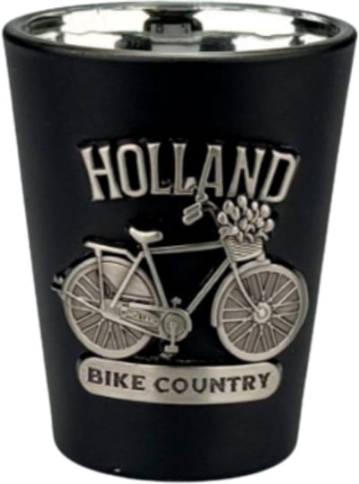 Shotglas - Holland Fiets Metaal - Zwart-Zilver