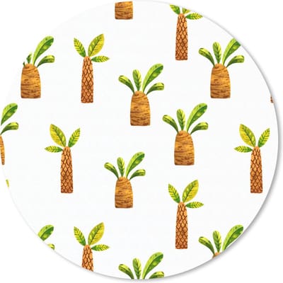 Muismat rond 20x20 cm - Mousepad Jungle - Design - Palmboom - Ronde muismatten