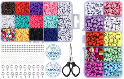 Behave Katsuki & Smiley Set Deluxe — 4.884 Kralen — Katsuki 6 mm + Smiley Letterkralen 7×4 mm + Rijgdraad