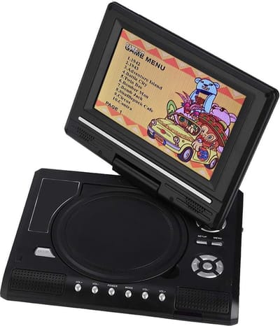 Draagbare DVD Speler - 7 inch Scherm - Ondersteunt Meerdere Afspeelbronnen - Laatste Afspeelpositie Opslaan - Compact en Draagbaar - Krachtige Batterij - Inclusief Afstandsbediening