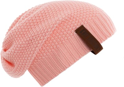 Knit Factory Coco Gebreide Muts Heren & Dames - Sloppy Beanie hat - Blossom Pink - Warme Lichtroze Wintermuts - Unisex - One Size
