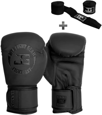 Joya FF Metal Pro Junior Kickbokshandschoenen - 6 oz – Zwart – Microfiber Metal Leather – Schokabsorptie & Polsbescherming – Inclusief Bandage – Joya Fight Gear