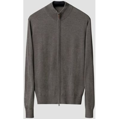 Eton Vest Full Zip Knit Merino Extrafine Donker Grijs / male
