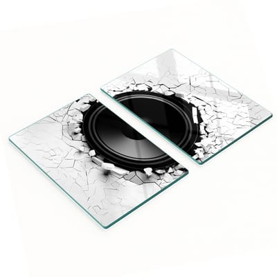 Multifunctionele decoratieve glazen borden met printluidspreker 2x40x52 cm