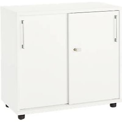 Schäfer Shop Select aanbouwkast met schuifdeuren, van hout, 2 legborden, B 800 mm x D 421 x H 750 mm, wit