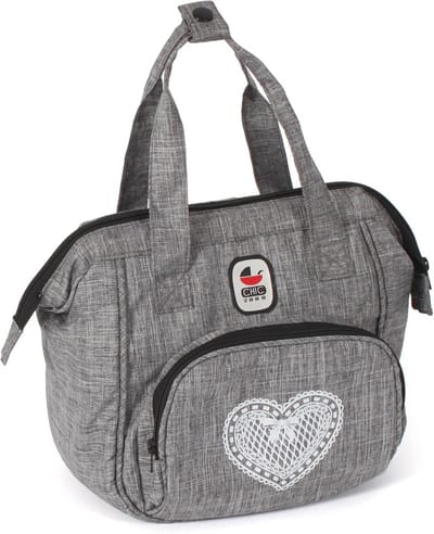 Luiertas voor Poppen - Ruime Poppentas met Hengsel - Poppenaccessoires - Jeans Grijs