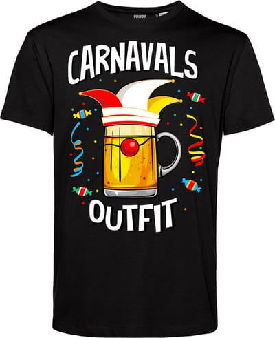 T-shirt kind Carnavals Outfit | Carnavalskleding kinderen | Carnaval Kostuum | Foute Party | Zwart | maat 68