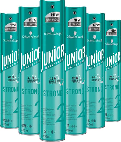 Junior Haarspray - Strong - Haarlak - Haarstyling - Voordeelverpakking - 6 x 300 ml