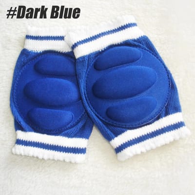 1 Paire Genouillères Antidérapantes pour Bébé Réglables Pour Ramper Marche Sports Protection Douces Confortables bleu foncé