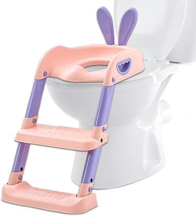Toiletzitting peuter - Zindelijkheidstrainer - Kinderen trainen - 2-in-1 opvouwbaar - 41x38 cm - Roze