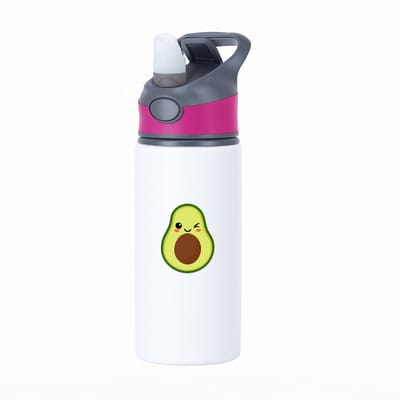 Hacebo® - Avocado's waterfles met rietje roze - Avocado - Fruit liefhebbers - Vrucht - gezond eten - fruit - water fles - 650ML