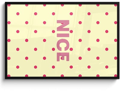 Poster in lijst - Fotolijst 120x80 cm - Posters - Nice - Stippen - Roze - Geel - Posterlijst zwart - Decoratie - Wanddecoratie woonkamer - Muurdecoratie slaapkamer