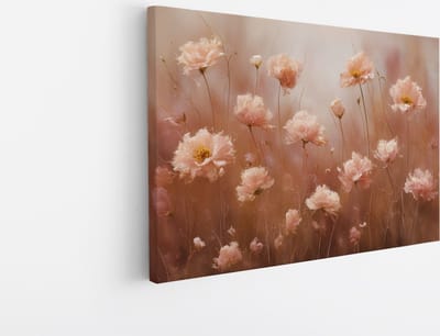 Saammp Canvas Schilderij - Roze Bloemen - Abstract - Kunst - 30x20 - Foto op canvas - Wanddecoratie - Muurdecoratie Woonkamer - Kantoor Decoratie