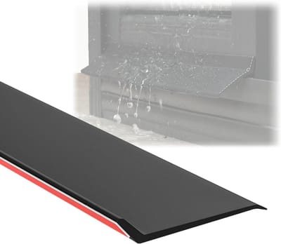 Zelfklevende Strip - Waterkerende Barrière - Balkon Droog Houden - Schuin Afleidingsontwerp - 45 cm x 25 m - Zwart