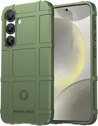 MobyDefend Hoesje - Geschikt voor Samsung Galaxy S25 - Rugged Shield TPU Backcover - Groen