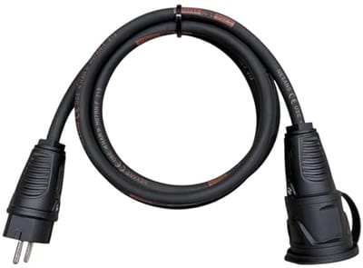 Verlengkabel 2,5 m rubberen kabel - 3 x 2,5 mm² H07RN-F - IP54 - stroomkabel voor bouwplaats en buitengebruik