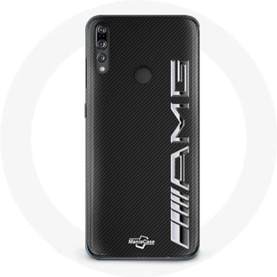Hoesje voor Huawei p30 lite Amg Logo Carbon Textuur zwart