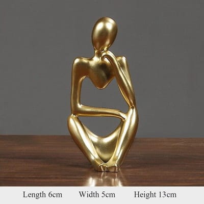 Abstract figuur Hars Sculptuur Trinket Kantoor Decoratie Standbeeld Thuis Sculptuur Festival Cadeau right goud