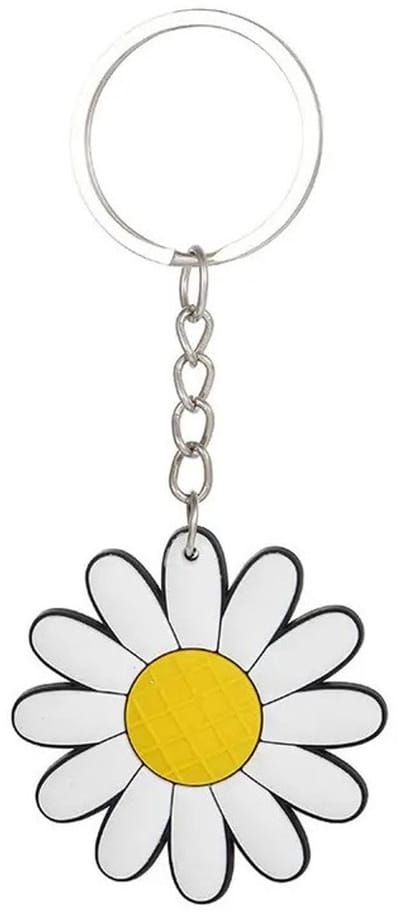 Bloem Sleutelhanger - Madeliefje - Zomerse Tas Hanger - Vrolijk Cadeautje voor Meisjes - 1 Stuks