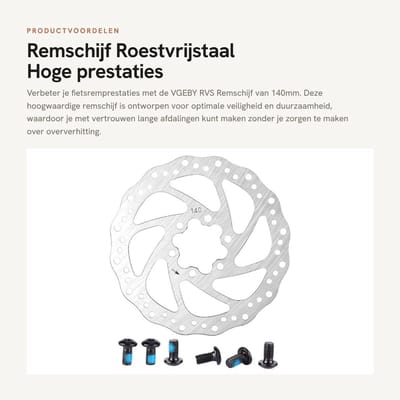 Dailygoods- Remschijf 140mm Hoge Prestaties - Roestvrij Staal - Duurzaam - Betrouwbaar - Lichtgewicht - Lange Service Leven - Remschijfset