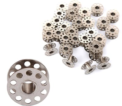 Somstyle Naaimachine Spoeltjes Set - 20 Stuks - Spoelen voor Garen - 2 x 1 CM - Naaigaren Spoel - Zilverkleurig