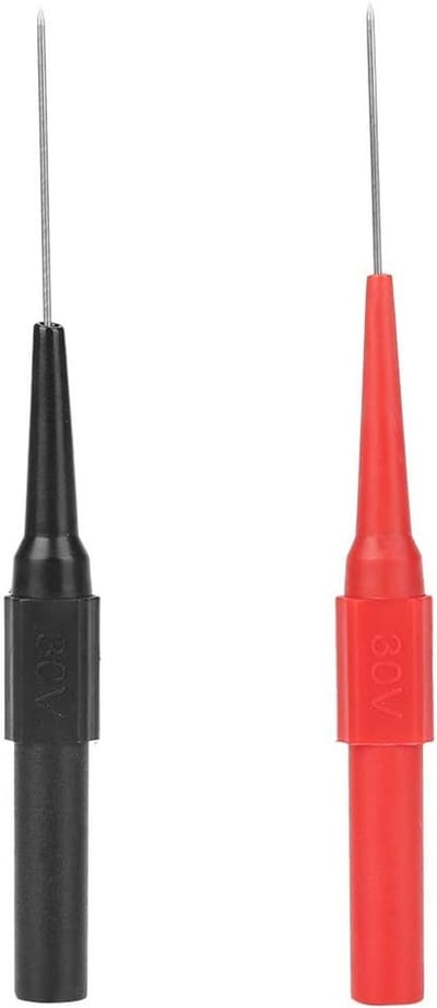 Test Naalden - Meetpennen - Elektrisch Meten - Isolatie Doorborend - 9 cm lengte - Rood Zwart