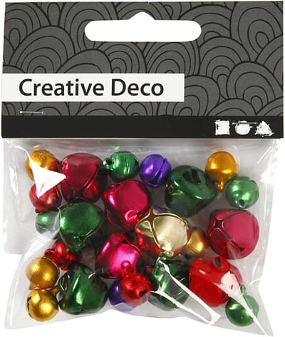 Belletjes, d 10+14 mm, metallic kleuren, 24 div/ 1 doos