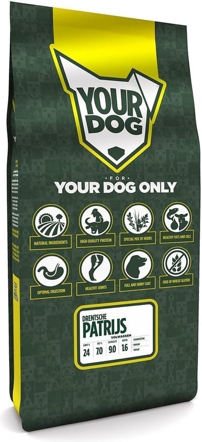 Yourdog Drentsche patrijs Rasspecifiek Adult Hondenvoer 12kg | Hondenbrokken