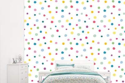 Behang - Fotobehang Confetti - Stippen - Patroon - Breedte 315 cm x hoogte 260 cm