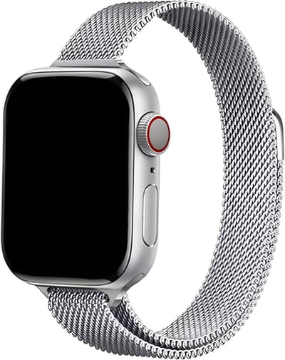 Innerlight® Thin+ - Zilver - 38/40/41mm - Dun Milanees bandje geschikt voor Apple Watch - Magneetsluiting - Roestvrij staal - RVS - Geschikt voor Apple Watch Series 1/2/3/4/5/6/7/8/9/10/SE