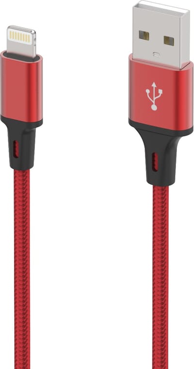 Oplaadkabel 1M Geschikt voor: Lightning kabel Nylon gevlochten snoer Geschikt voor: iPhone 14 13 12 11 Pro Max Mini XR XS X 8 7 6 Plus 6s SE 2020 rood