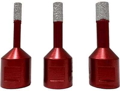 Een set van 3 vacuümgelaste diamantboren in de maten 6 mm, 8 mm en 10 mm, geschikt voor M14-schroefdraad,geschikt voor droogboren in keramische tegels, graniet en marmer.